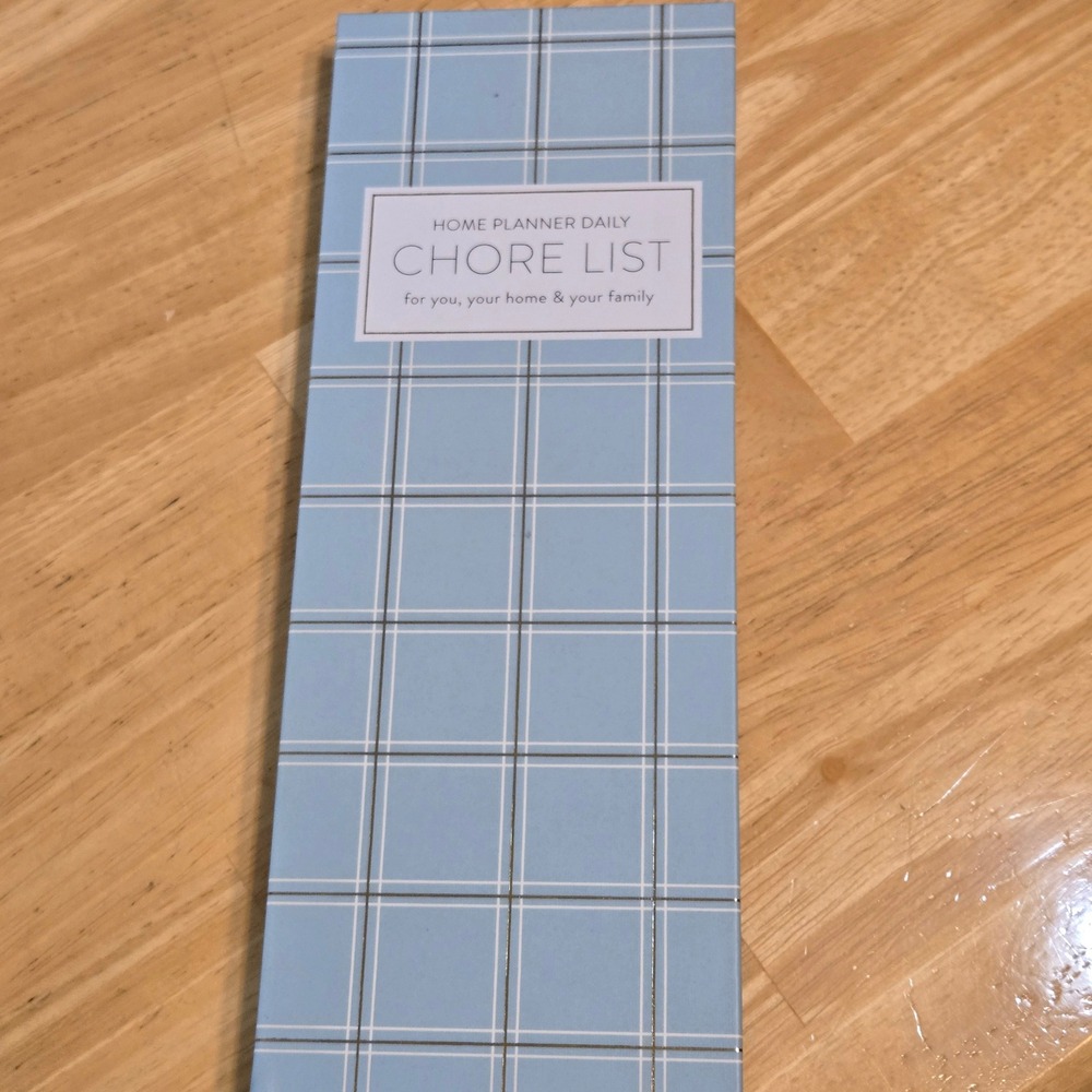 Passionate Penny Pincher Home Planner Daily Chore List Notepad Blue Plaid Pink